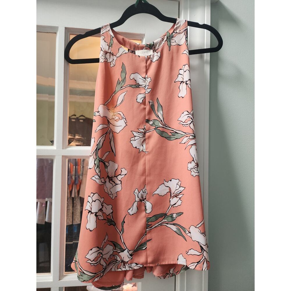 Loft Outlet Peach/Floral Racer Back Blouse